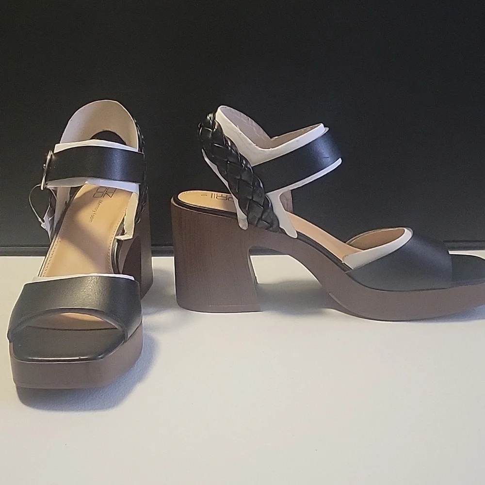 No Boundaries Black and Brown Block Heel Shoes